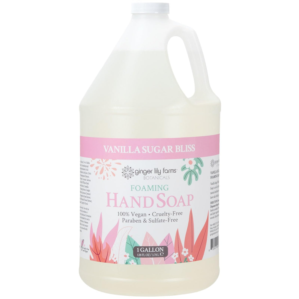 Ginger Lily Farms Foaming Hand Soap 128oz Vanilla Sugar Bliss front view