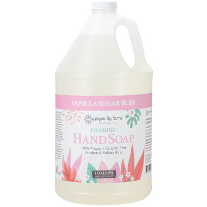 Ginger Lily Farms Foaming Hand Soap 128oz Vanilla Sugar Bliss front view