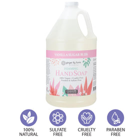 Ginger Lily Farms Foaming Hand Soap 128oz Vanilla Sugar Bliss in dispenser