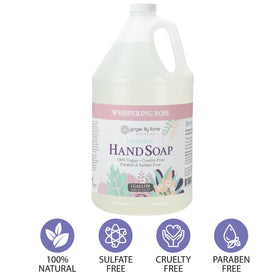 Ginger Lily Farms Foaming Hand Soap 128oz Whispering Rose with dispenser