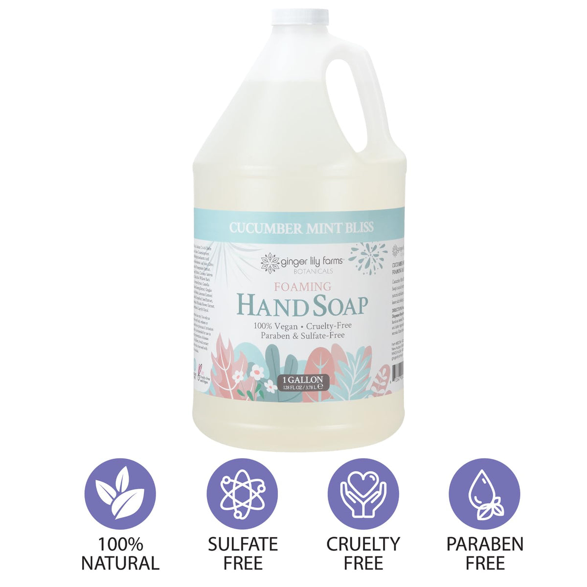 Ginger Lily Farms Foaming Hand Soap 128oz with dispenser