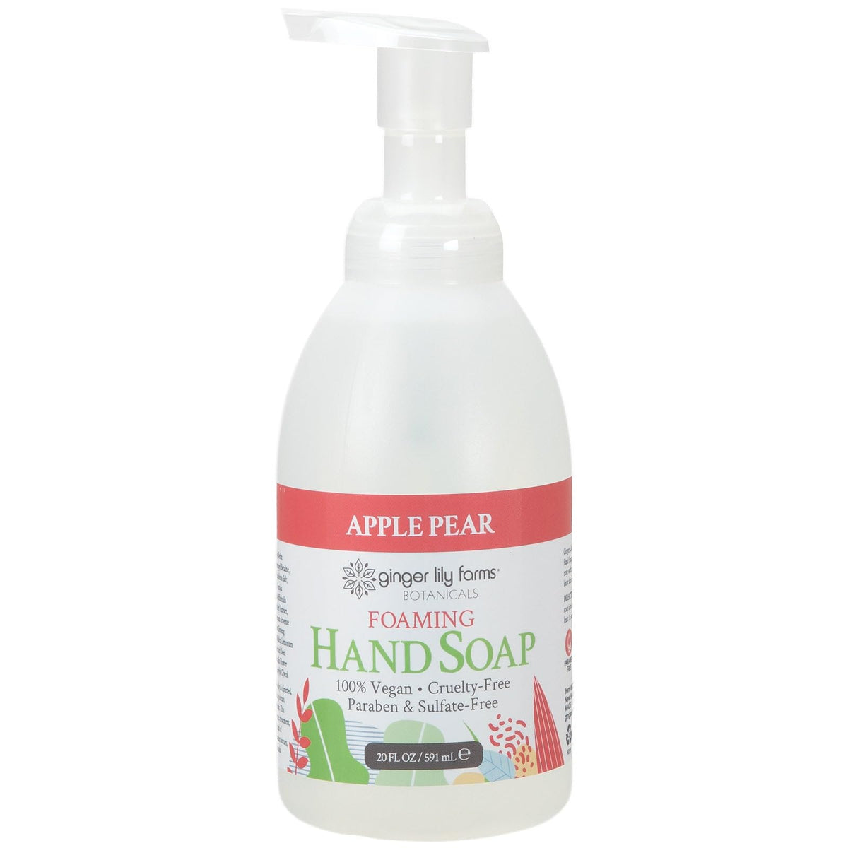 Ginger Lily Farms Foaming Hand Soap 20oz Apple Pear front view