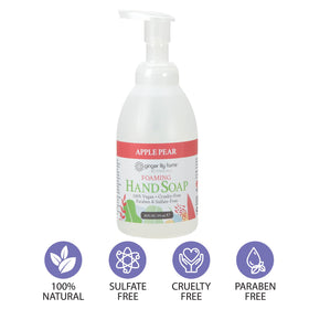 Ginger Lily Farms Foaming Hand Soap 20oz Apple Pear lathering on hands