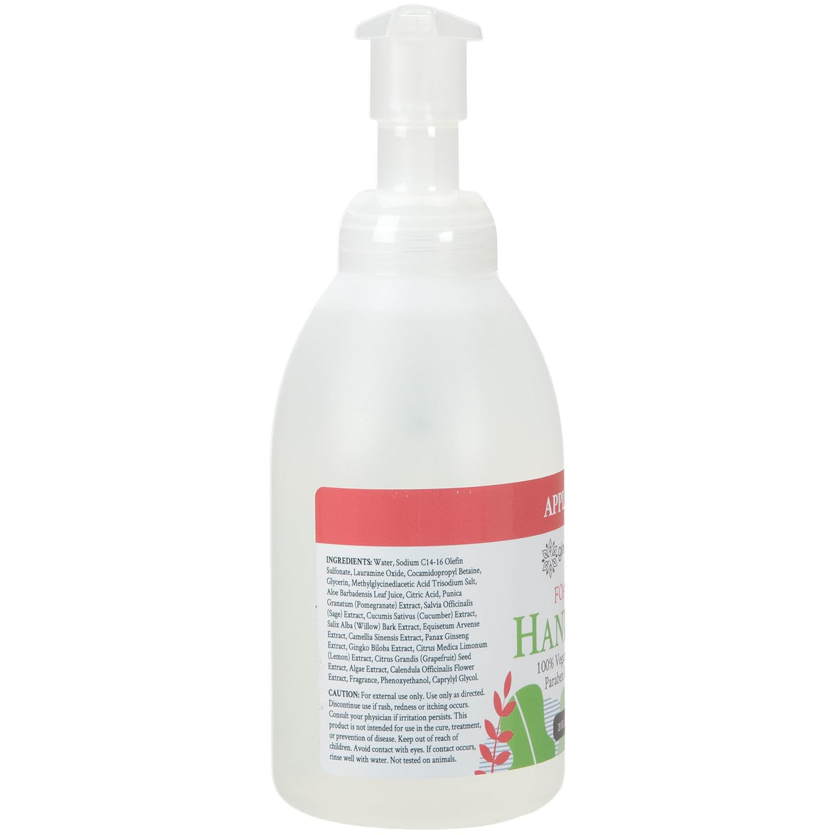 Ginger Lily Farms Foaming Hand Soap 20oz Apple Pear side view