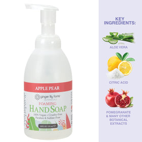 Ginger Lily Farms Foaming Hand Soap 20oz Apple Pear with apple and pear extracts