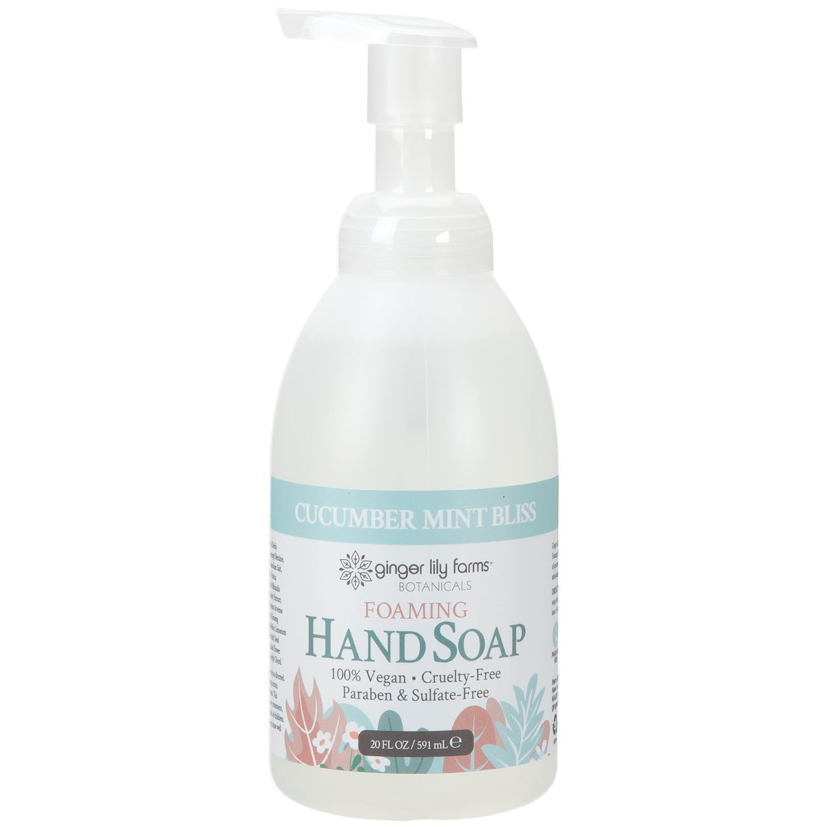 Ginger Lily Farms Foaming Hand Soap 20oz bottle side view