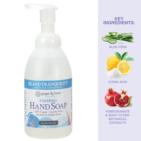 Ginger Lily Farms Foaming Hand Soap 20oz on a bathroom counter