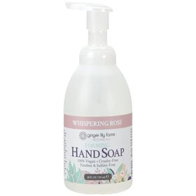 Ginger Lily Farms Foaming Hand Soap 20oz Whispering Rose bottle with pump