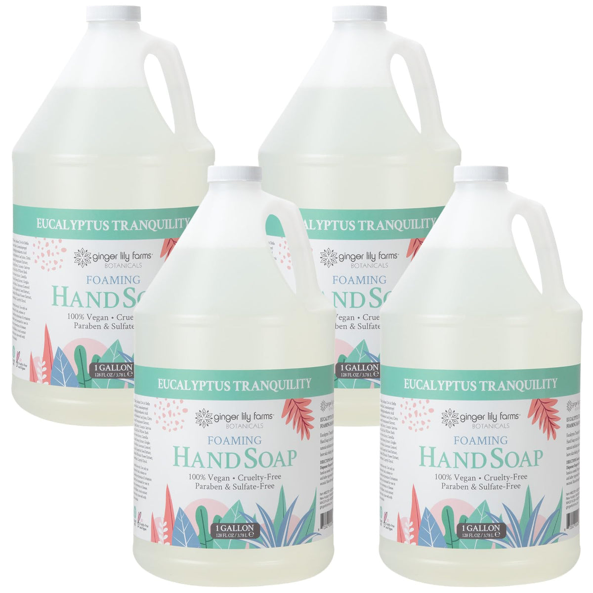 Ginger Lily Farms Foaming Hand Soap Eucalyptus 128oz front view