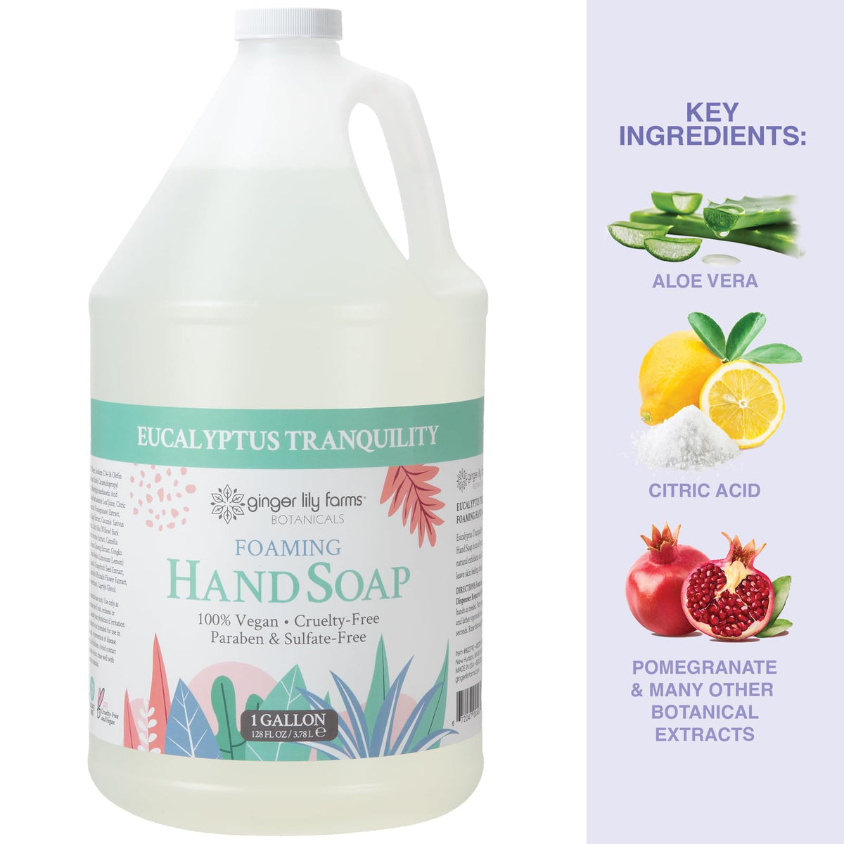 Ginger Lily Farms Foaming Hand Soap Eucalyptus ingredients