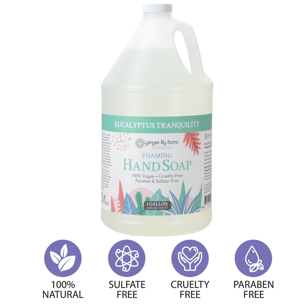 Ginger Lily Farms Foaming Hand Soap Eucalyptus lather on hands