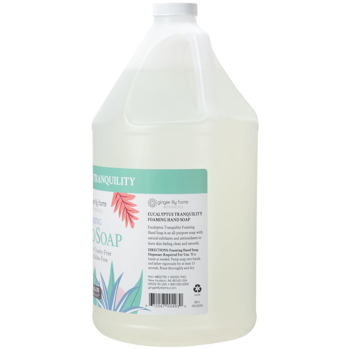 Ginger Lily Farms Foaming Hand Soap Eucalyptus side view