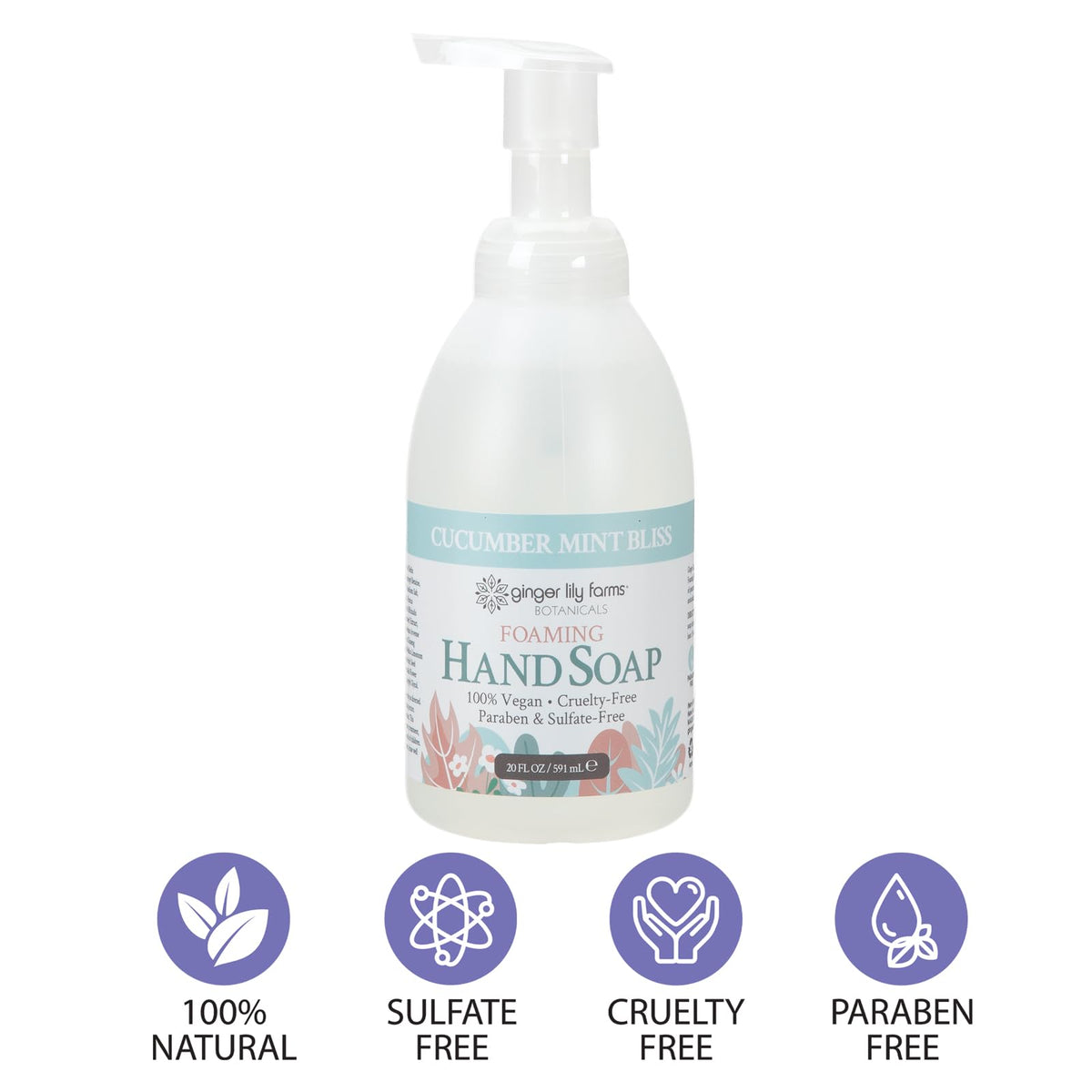 Ginger Lily Farms Foaming Hand Soap in a bathroom setting