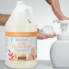 Ginger Lily Farms Foaming Hand Soap ingredients close-up
