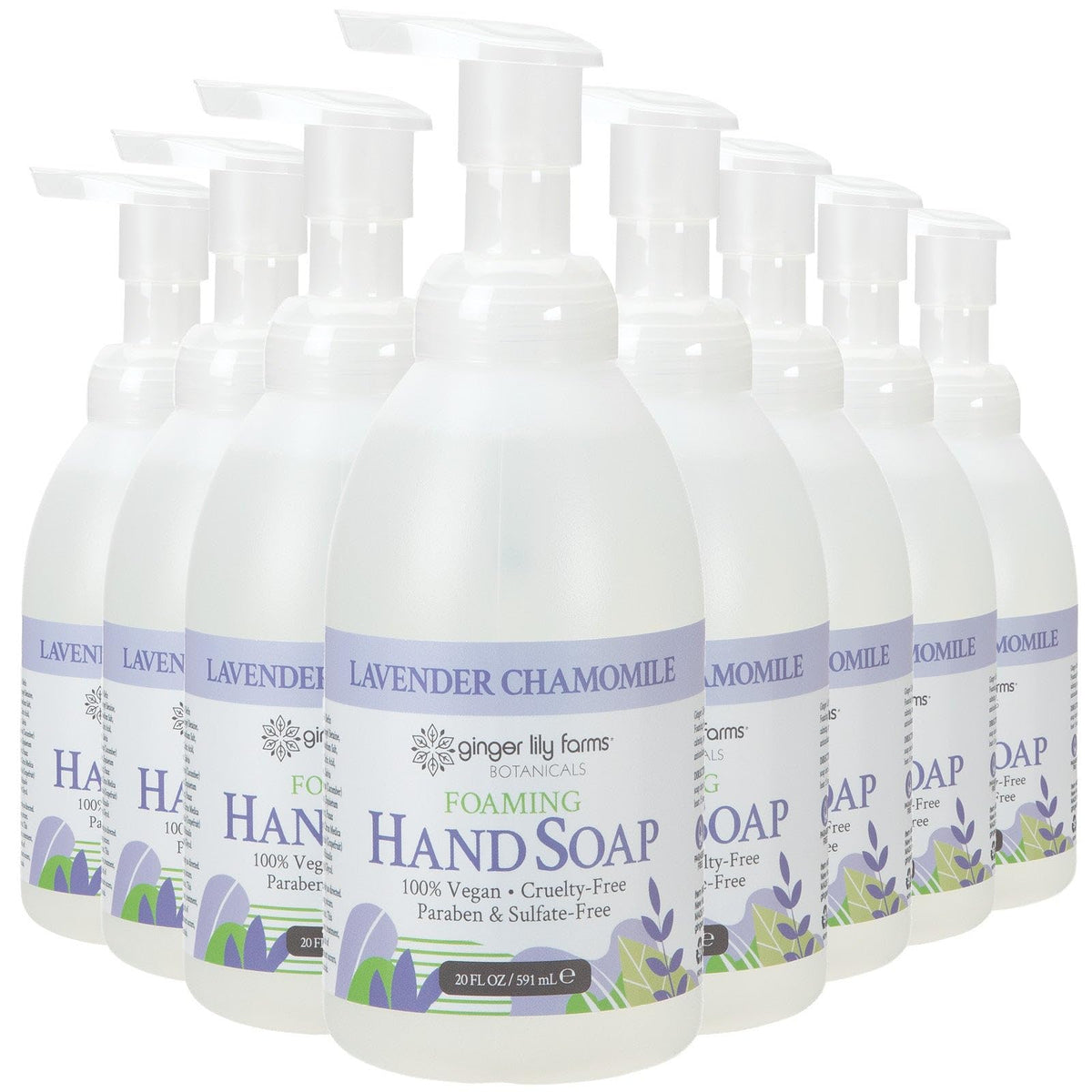 Ginger Lily Farms Foaming Hand Soap Lavender Chamomile 20oz front view