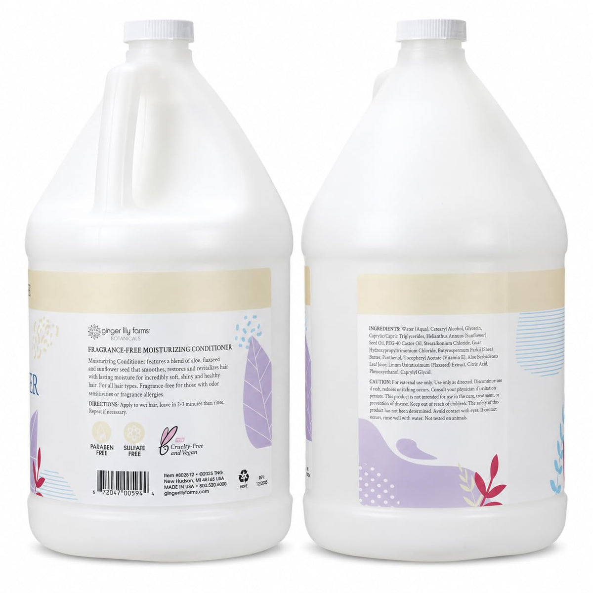 Ginger Lily Farms Fragrance-Free Conditioner 128oz side view
