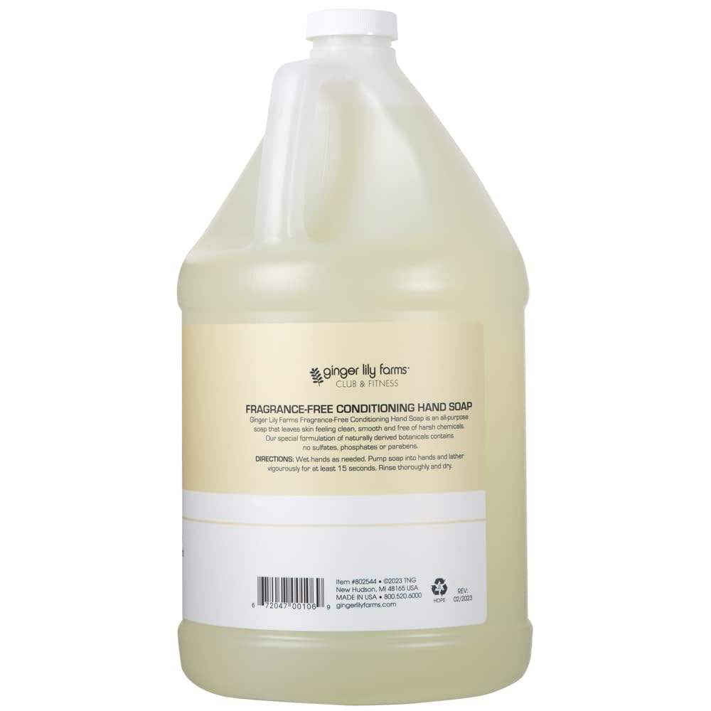 Ginger Lily Farms Fragrance Free Hand Soap 128oz side view