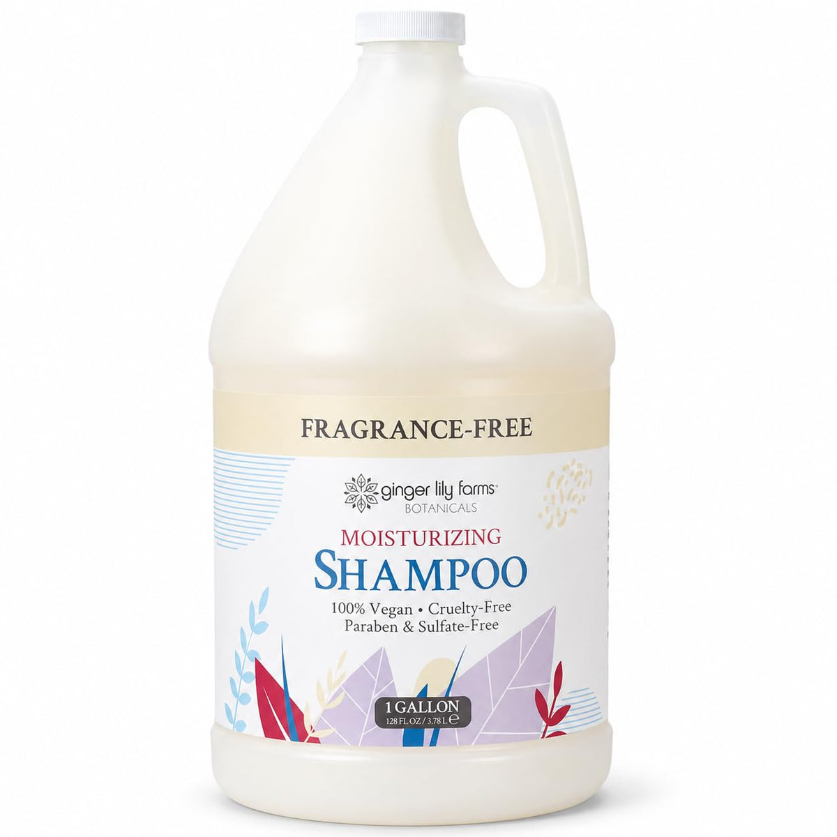 Ginger Lily Farms Fragrance Free Moisturizing Shampoo front view 128oz