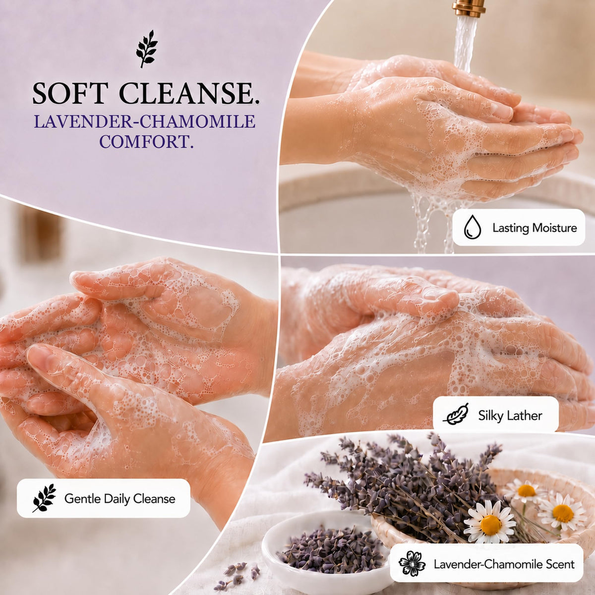 Ginger Lily Farms Hand Soap 128oz Lavender Chamomile in use