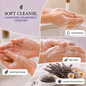 Ginger Lily Farms Hand Soap 128oz Lavender Chamomile in use