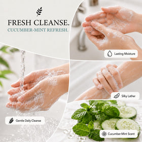 Ginger Lily Farms Hand Soap 128oz next to a soap dispenser