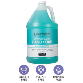 Ginger Lily Farms Hand Soap 128oz Ocean Breeze back view
