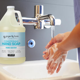 Ginger Lily Farms Hand Soap 128oz Rain Water with ingredients