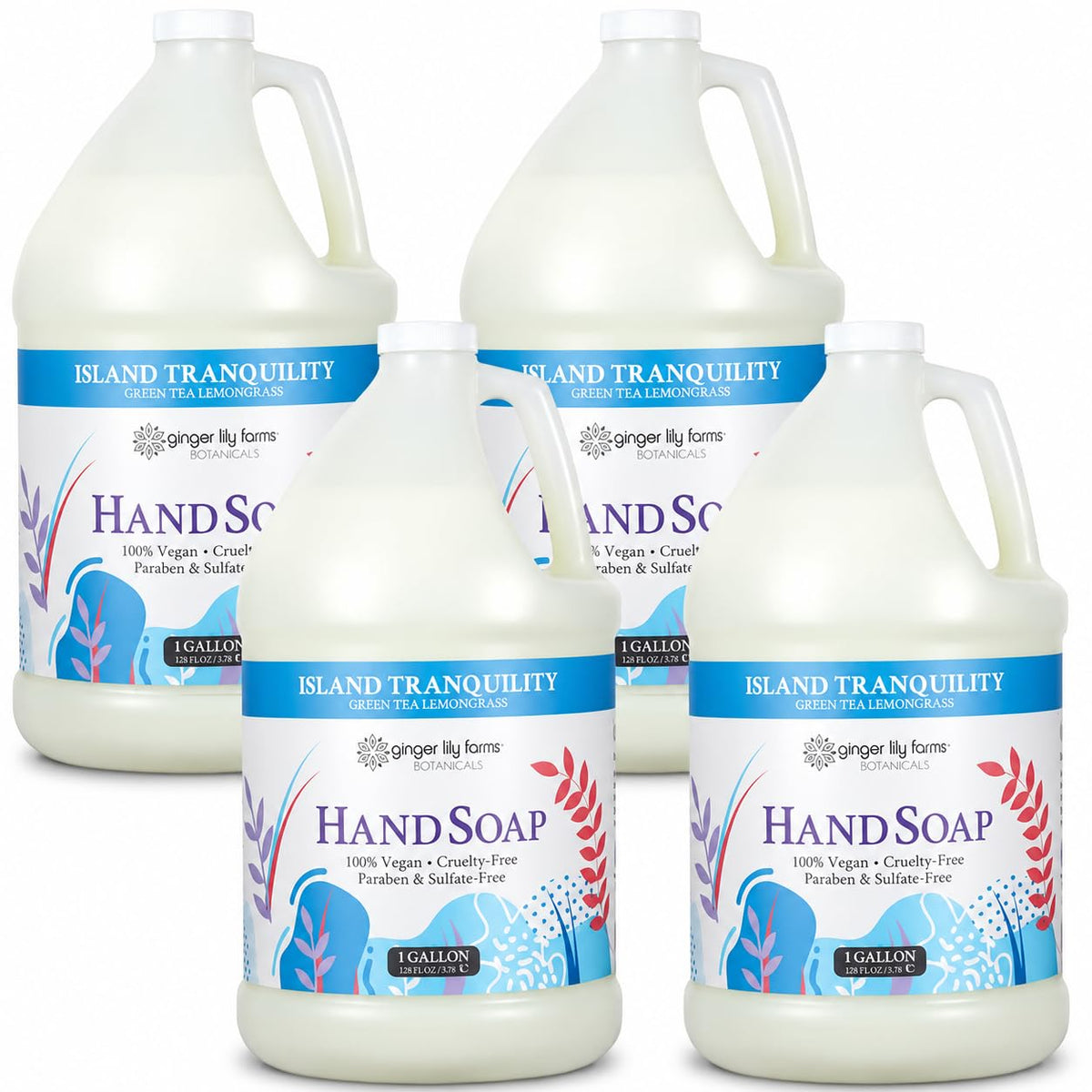 Ginger Lily Farms Hand Soap Island Tranquility 128oz front view