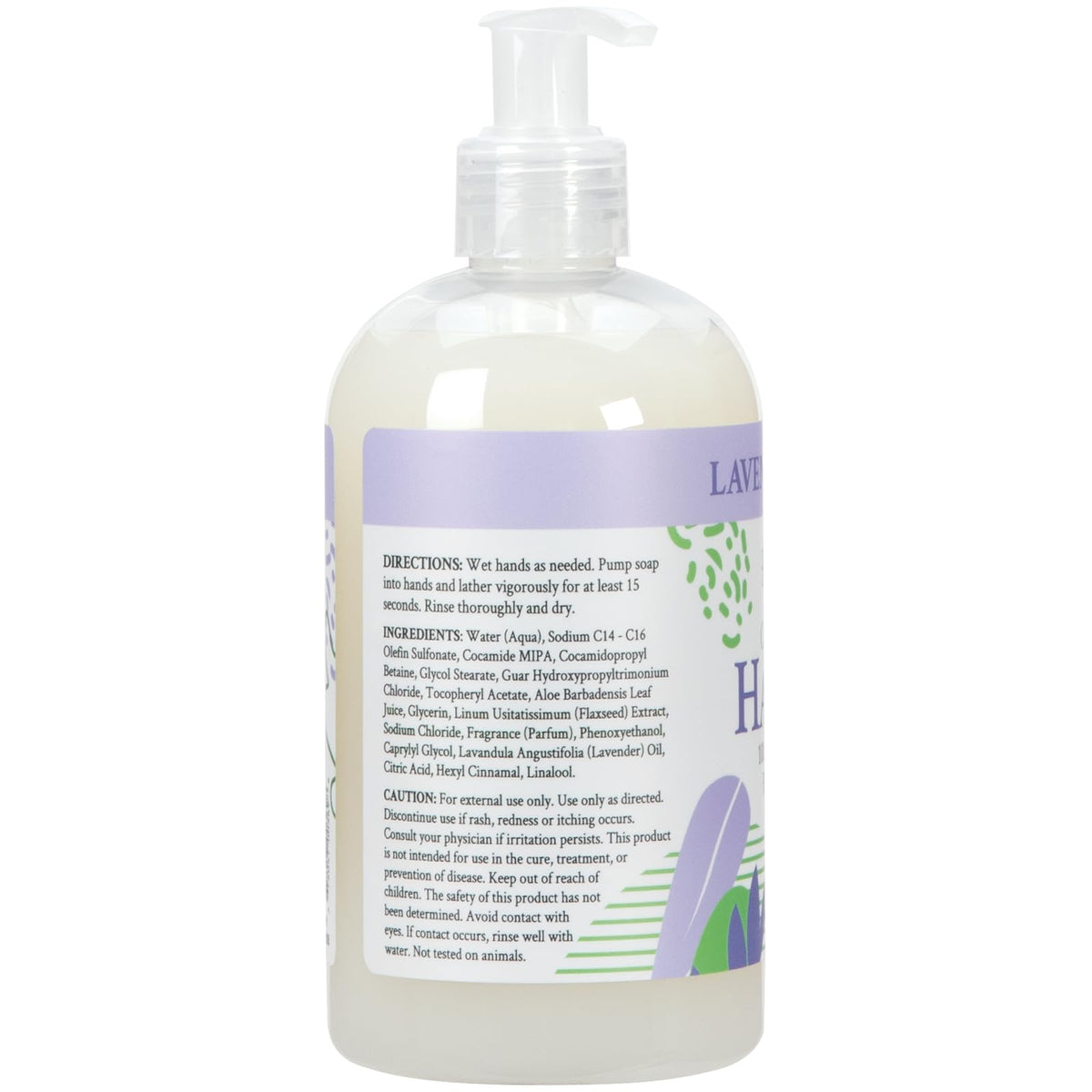 Ginger Lily Farms Hand Soap Lavender Chamomile 12oz back view
