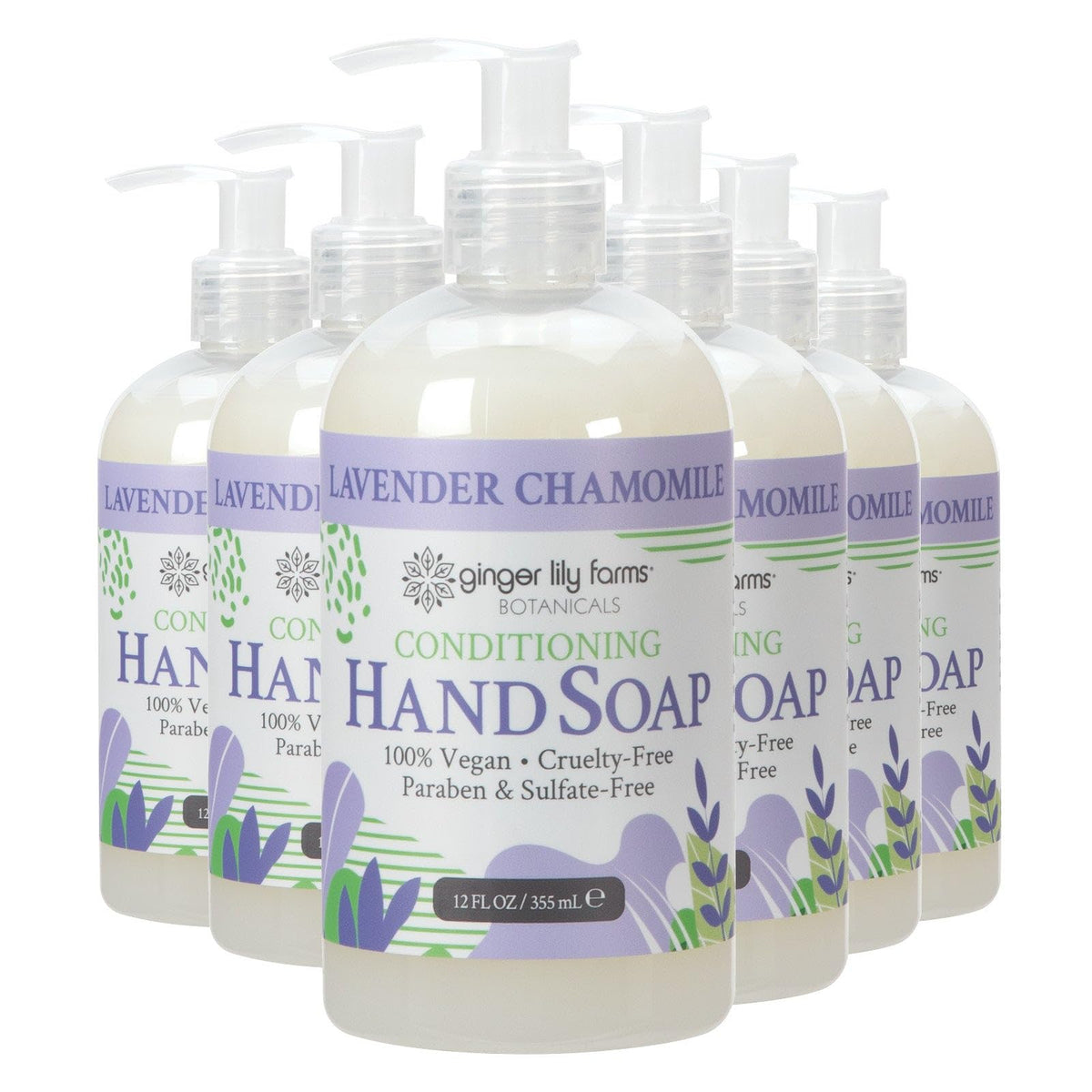 Ginger Lily Farms Hand Soap Lavender Chamomile 12oz front view