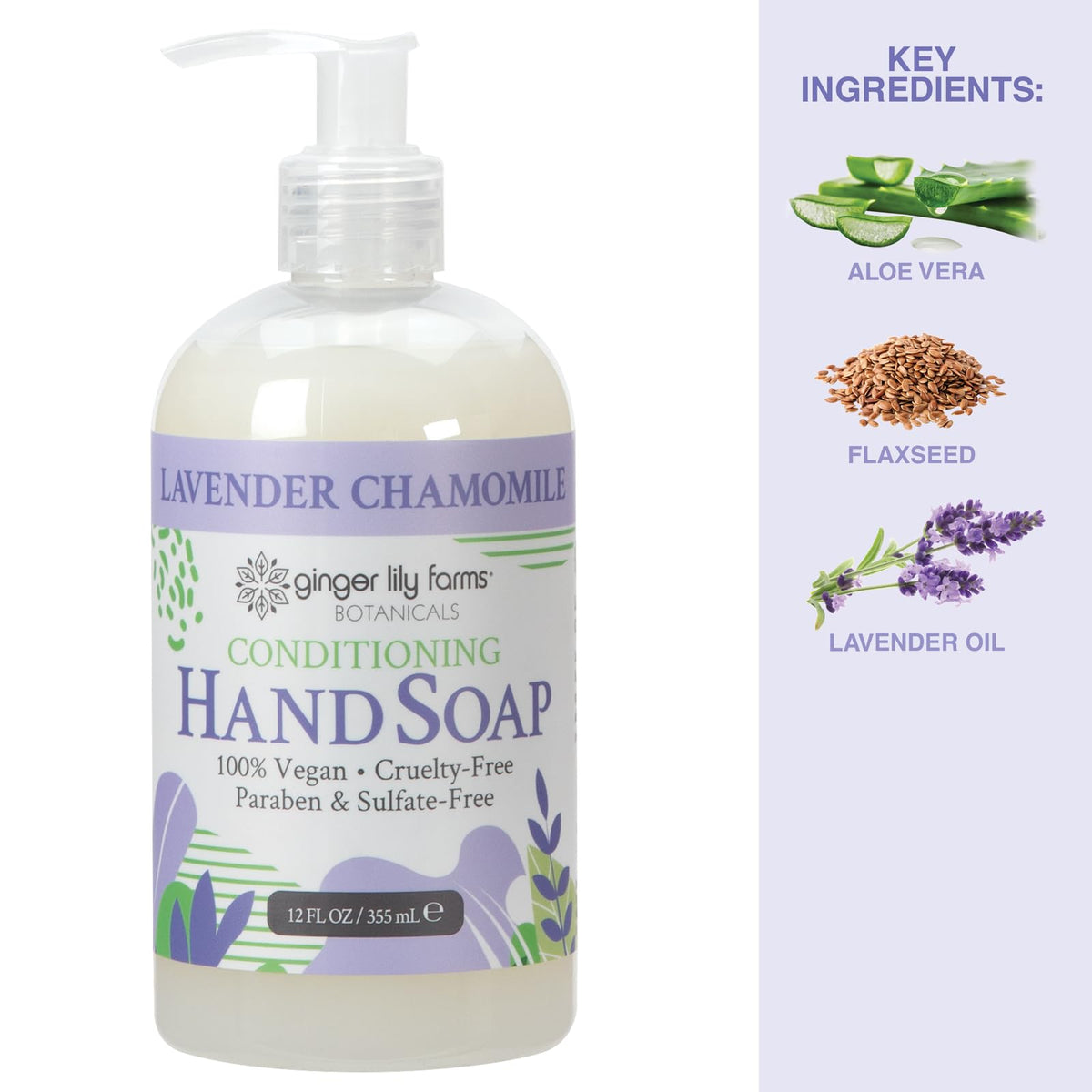 Ginger Lily Farms Hand Soap Lavender Chamomile 12oz lifestyle scene