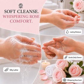 Ginger Lily Farms Hand Soap Whispering Rose in spa setting