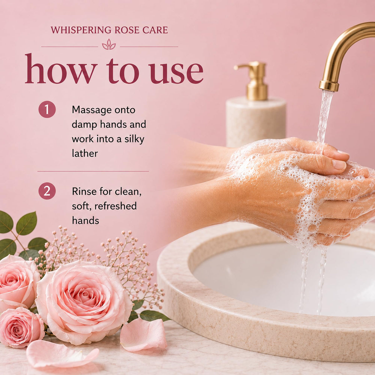 Ginger Lily Farms Hand Soap Whispering Rose with natural ingredients