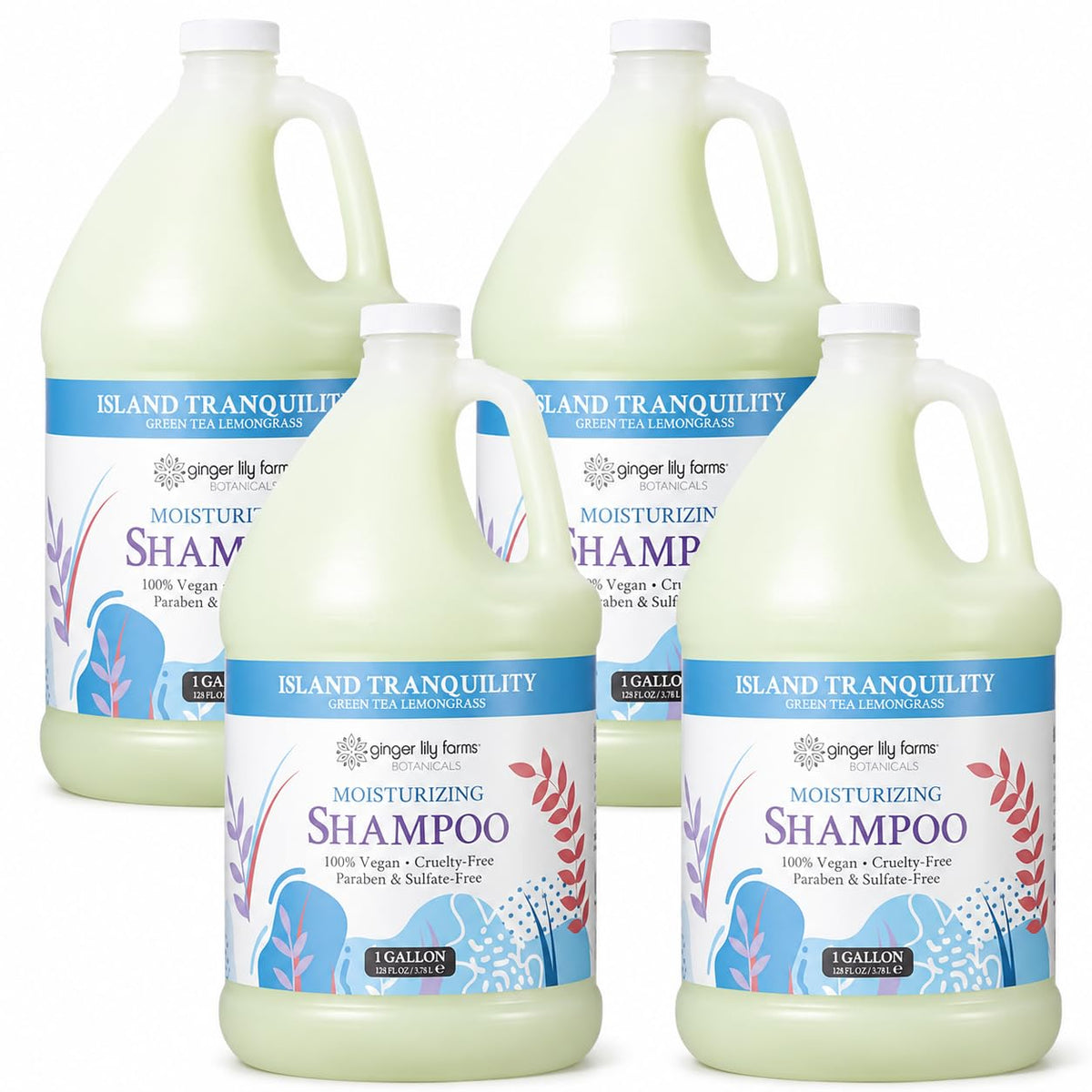 Ginger Lily Farms Island Tranquility Shampoo 128oz front view