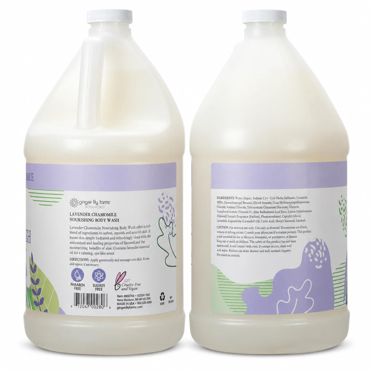 Ginger Lily Farms Lavender Chamomile Body Wash side view