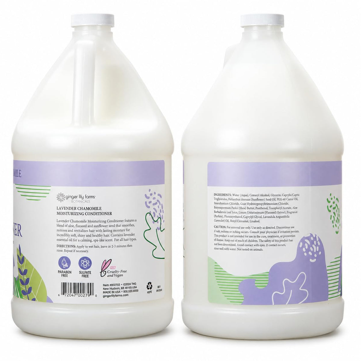 Ginger Lily Farms Lavender Chamomile Conditioner 128oz side view