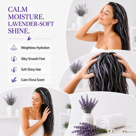 Ginger Lily Farms Lavender Chamomile Conditioner dispenser in use