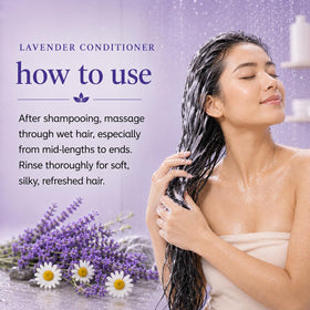 Ginger Lily Farms Lavender Chamomile Conditioner in spa-like setting