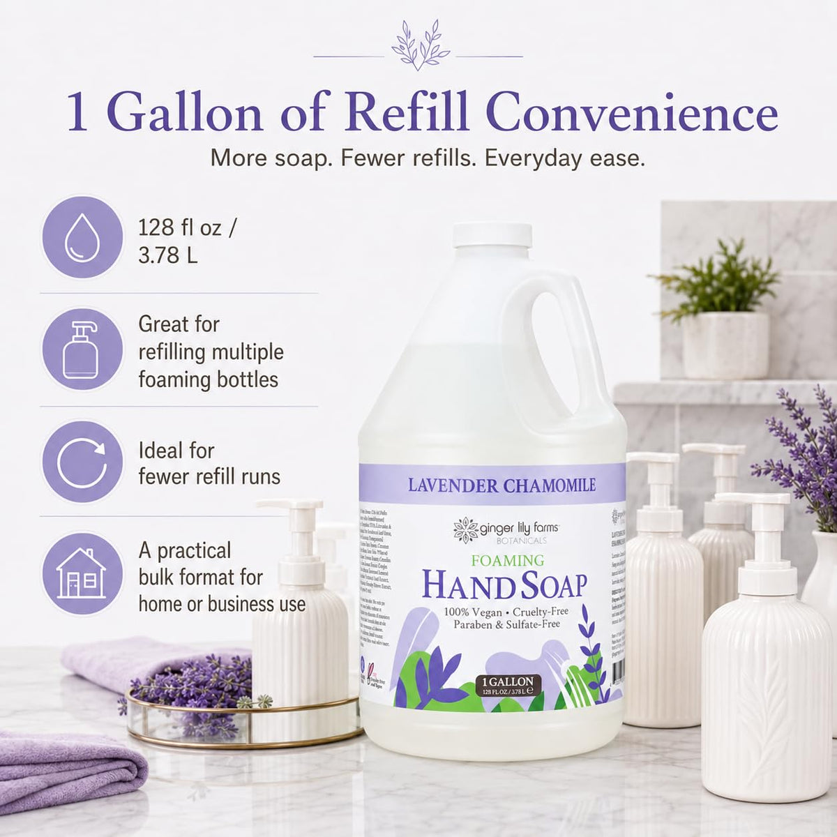 Ginger Lily Farms Lavender Chamomile Foaming Hand Soap ingredients list