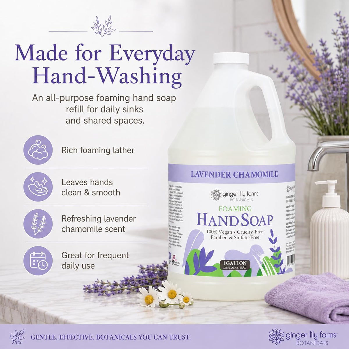 Ginger Lily Farms Lavender Chamomile Foaming Hand Soap refill size