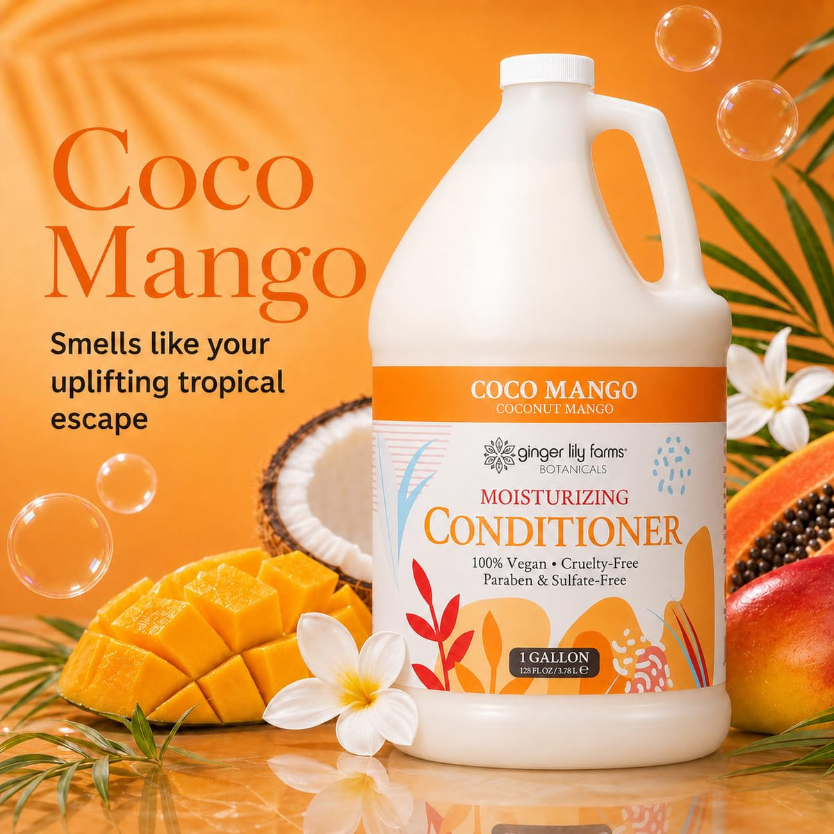 Ginger Lily Farms Moisturizing Conditioner label close-up