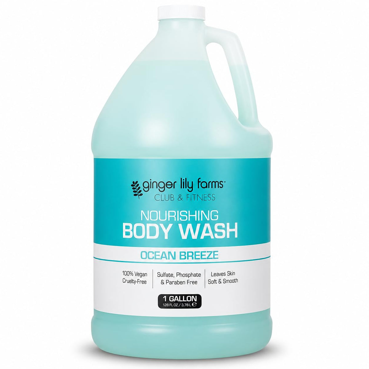 Ginger Lily Farms Ocean Breeze Body Wash 128oz front view