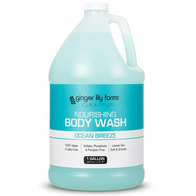 Ginger Lily Farms Ocean Breeze Body Wash 128oz front view