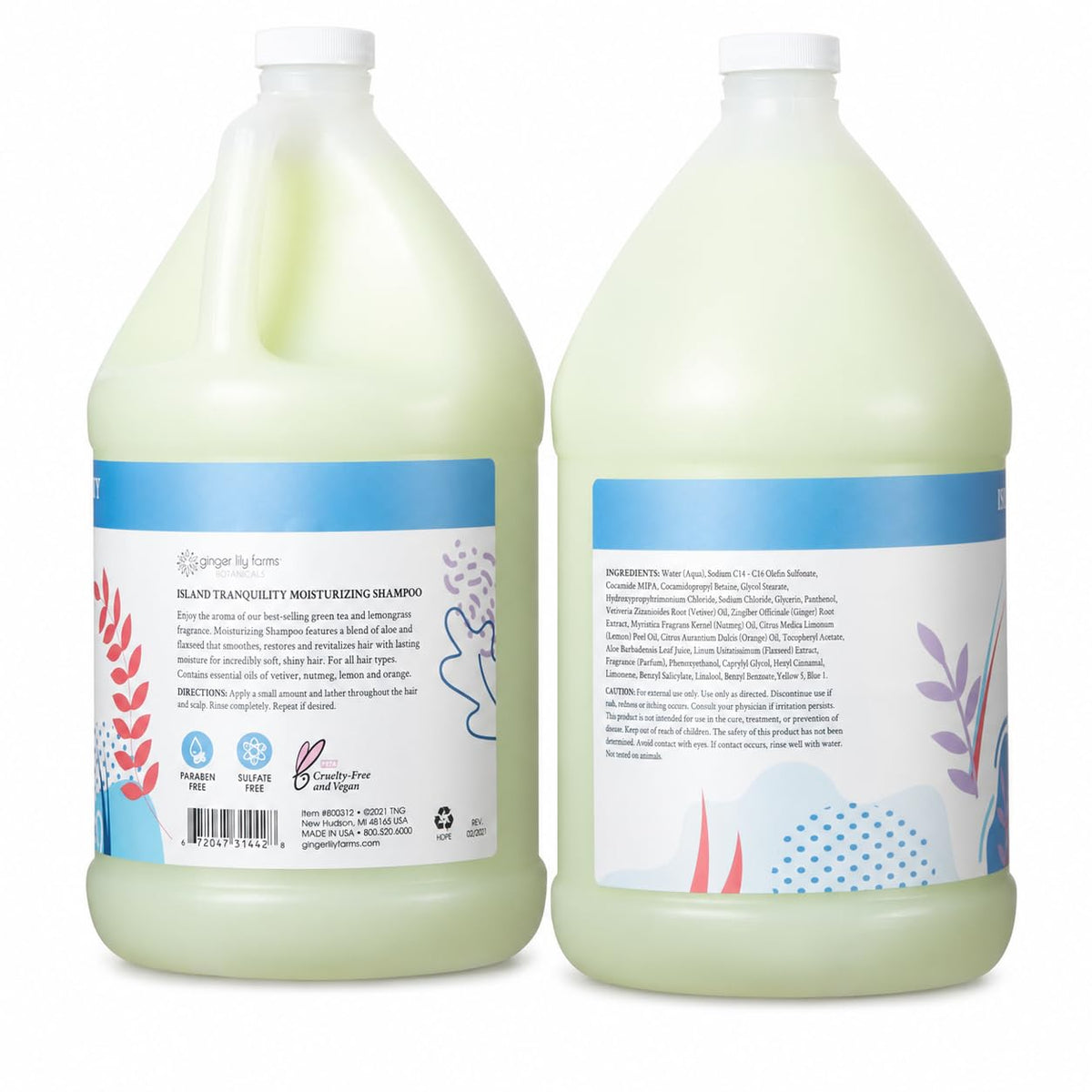 Ginger Lily Farms Shampoo bottle side view
