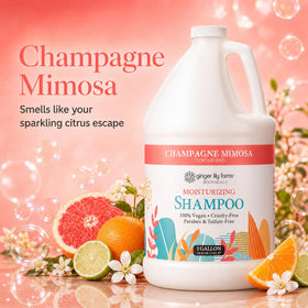 Ginger Lily Farms Shampoo in a bathroom setting
