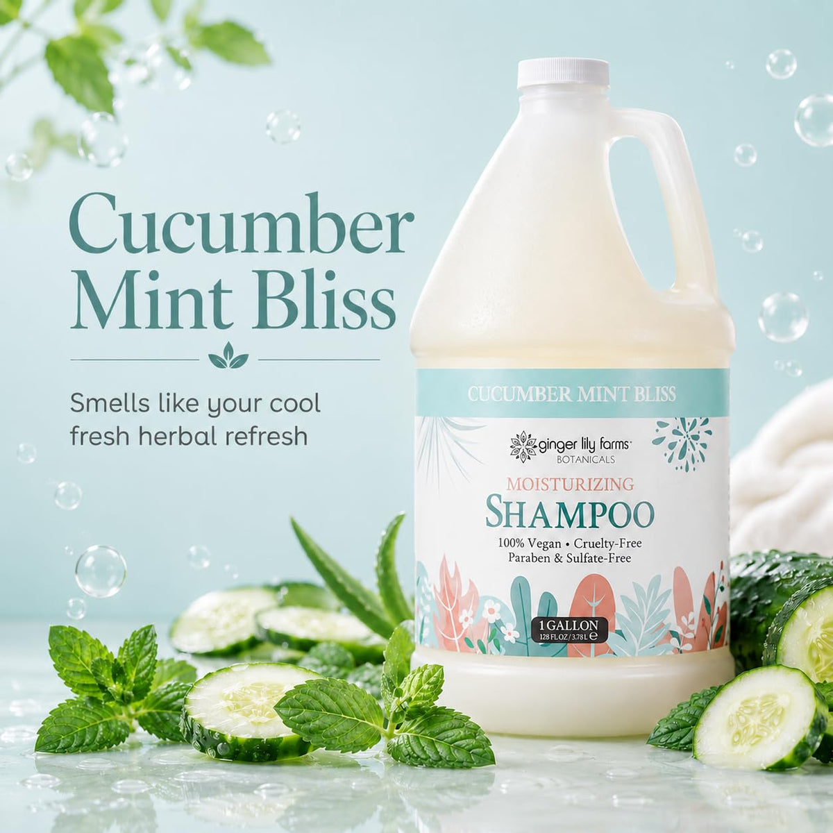 Ginger Lily Farms shampoo pouring into a hand