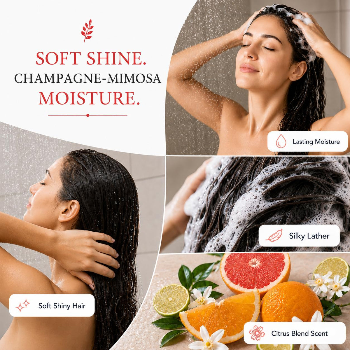 Ginger Lily Farms Shampoo with lather on hair