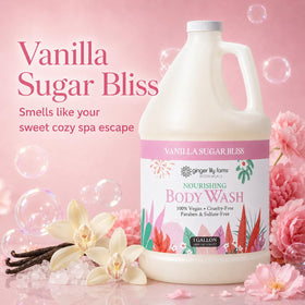 Ginger Lily Farms Vanilla Sugar Bliss Body Wash 128oz side view