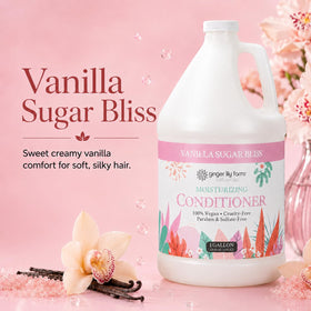 Ginger Lily Farms Vanilla Sugar Bliss Conditioner side view showing pump