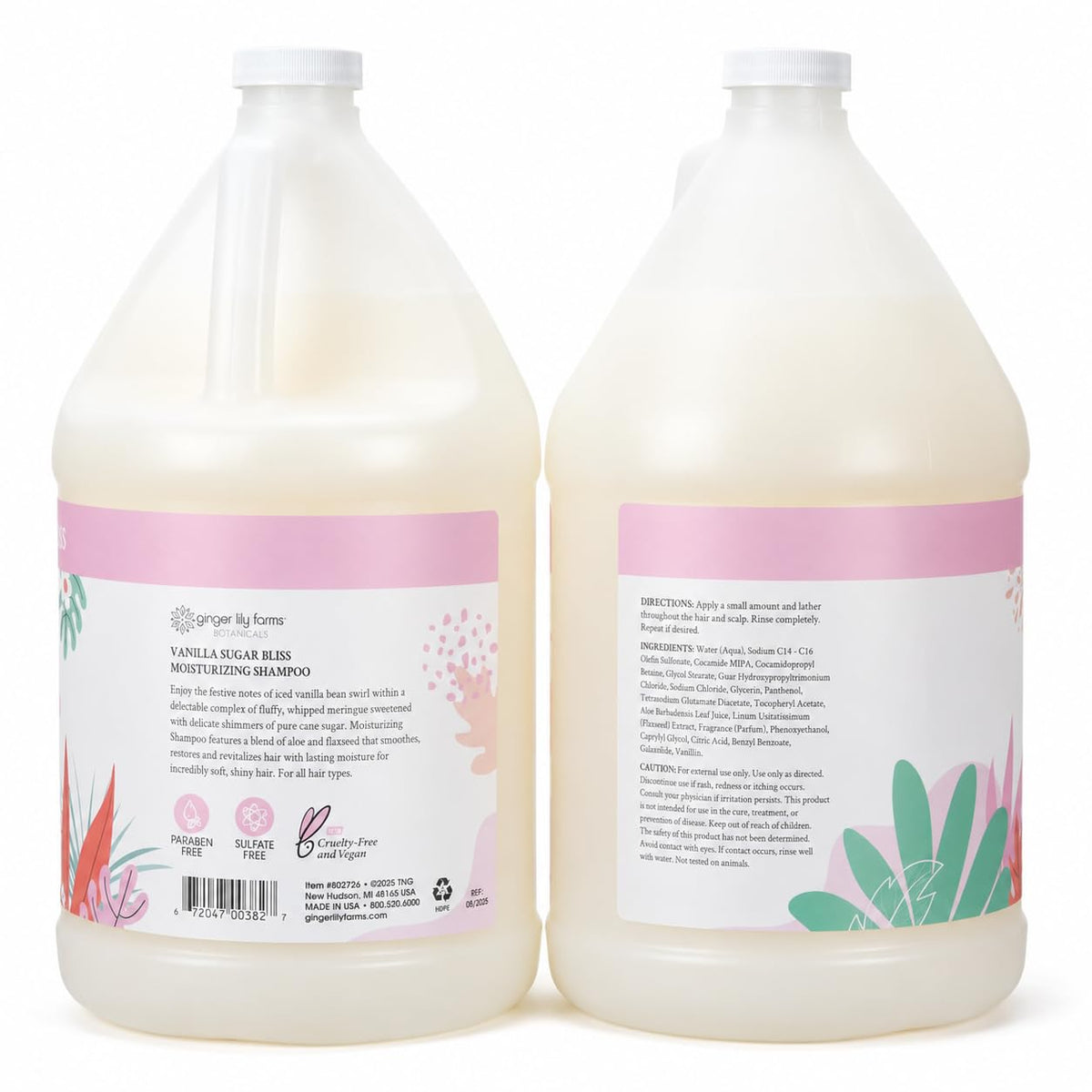 Ginger Lily Farms Vanilla Sugar Bliss Shampoo 128oz side view
